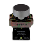 Botão De Impulso Metálico | Ampb6b Ou  Xb2-ba21 | Preto | 1na